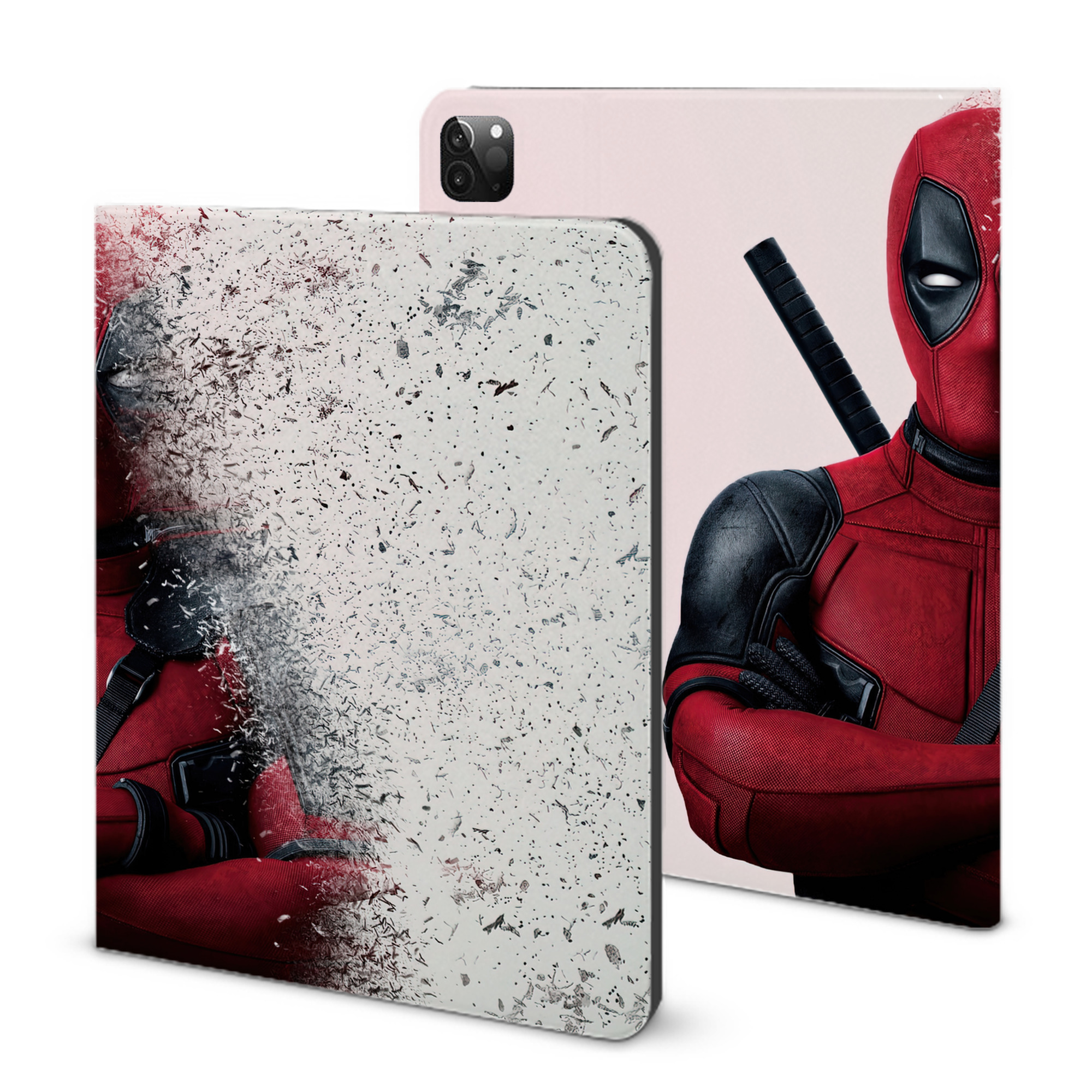 （画像用） Deadpool デッドプール IPadケース ペンホルダー付き ブックスタイルデザイン